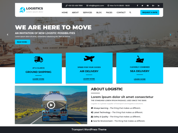 Logistics Transport WordPress Theme