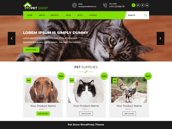 Pet Animal Store WordPress Theme