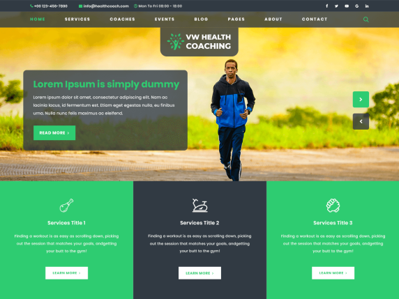 VW Health Coaching WordPress Theme