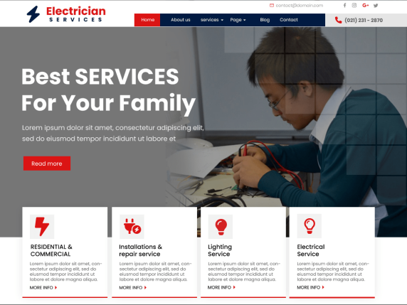 Perfect Electrician WordPress Theme