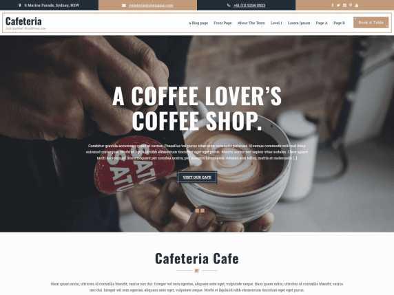 Coffee Cafeteria WordPress Theme