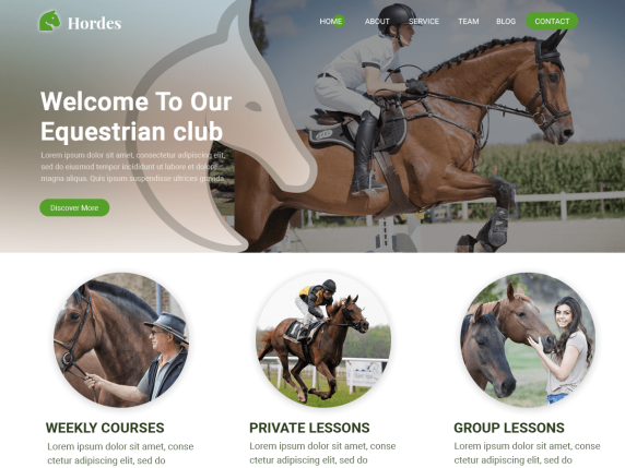 equestrian Club WordPress Theme