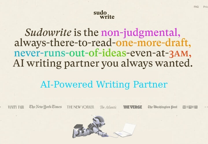 Sudowrite AI-based creative writing Assistant