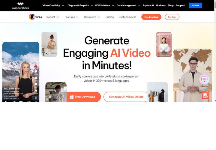 Wondershare Virbo's AI create the most realistic video