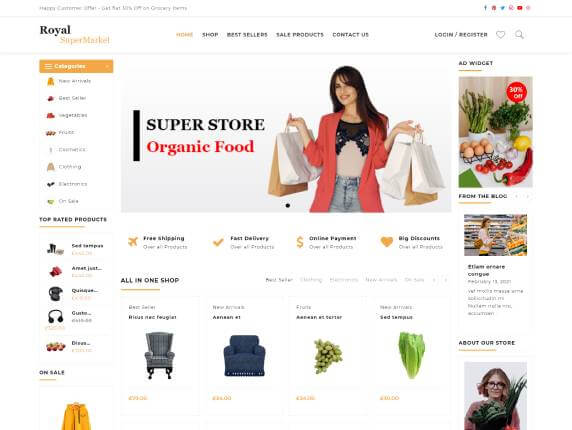 Supermarket Royal Shop Online Store Theme