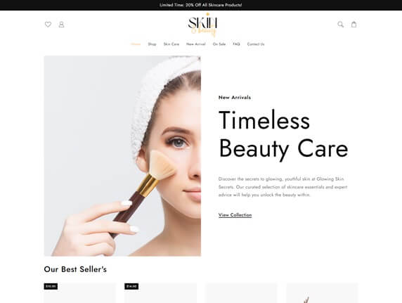 Stylish eCommerce Template for Skincare Products