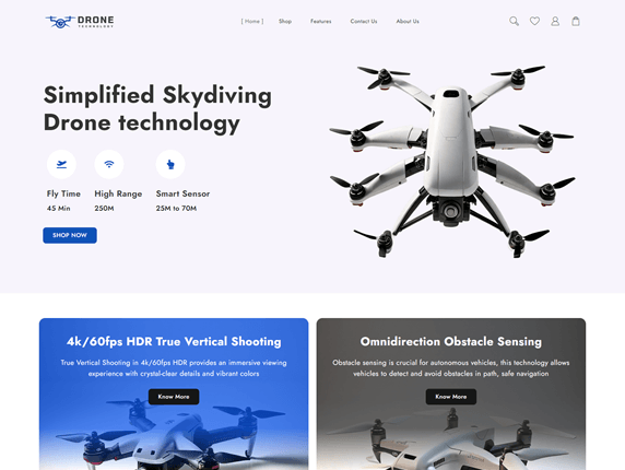 Drone Single Product WordPress Theme Template