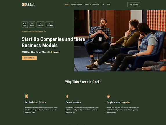Best Event Ticket Booking WordPress Theme