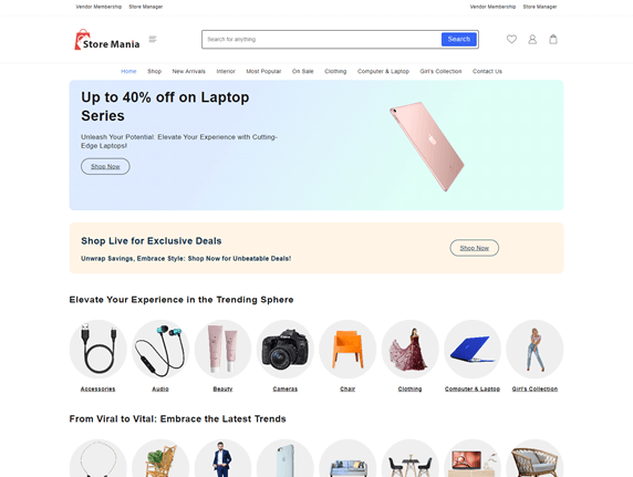 The Store mania eBay like WooCommerce Store