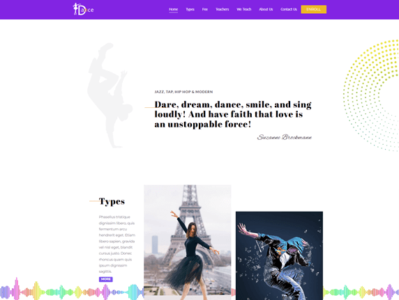 Best WordPress Template for Dance School Websites