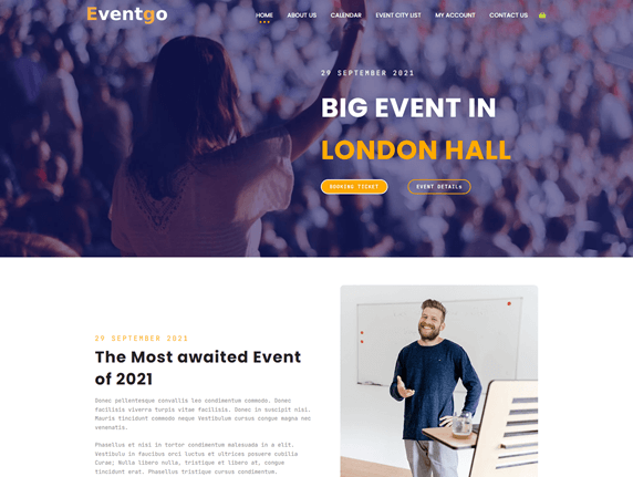 Best WordPress Template for Event Management Websites